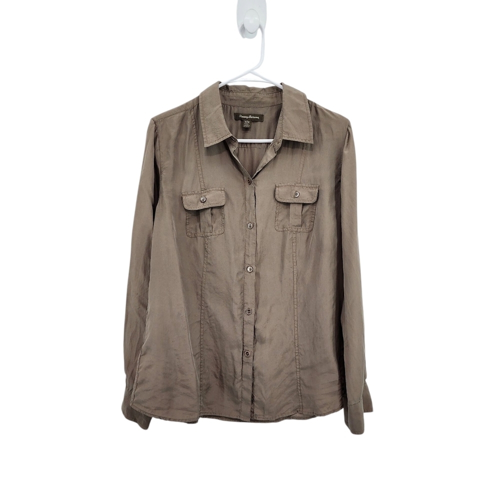 Tommy Bahama Women's 100% Silk Lightweight Cargo Shirt - M
